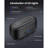 ORICO 3,5 inch harde schijf docking station USB 3.0 harde schijf behuizing voor SATA 2.5" en 3.5" HDD SSD, harde schijf lezer ondersteunt UASP en 20TB schijven (DD18U3)