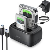 ORICO 3,5 inch harde schijf docking station USB 3.0 harde schijf behuizing voor SATA 2.5" en 3.5" HDD SSD, harde schijf lezer ondersteunt UASP en 20TB schijven (DD18U3)