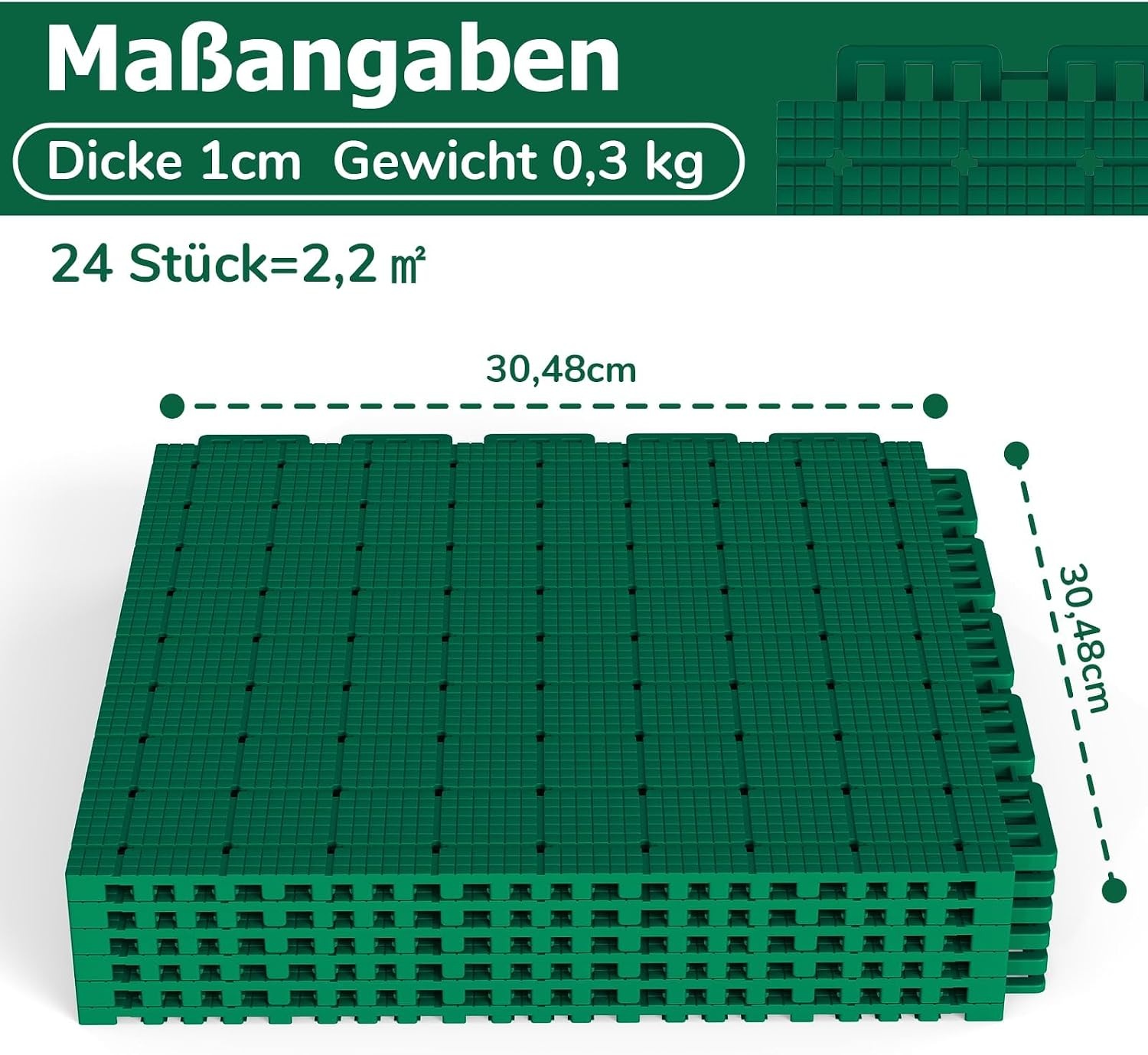 Modulaire Sportvloertegels (24st) - Weerbestendig & Antislip | 60% Korting