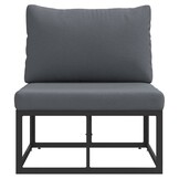 vidaXL Buitenmeubilair met kussen met kussen Zwart Aluminium