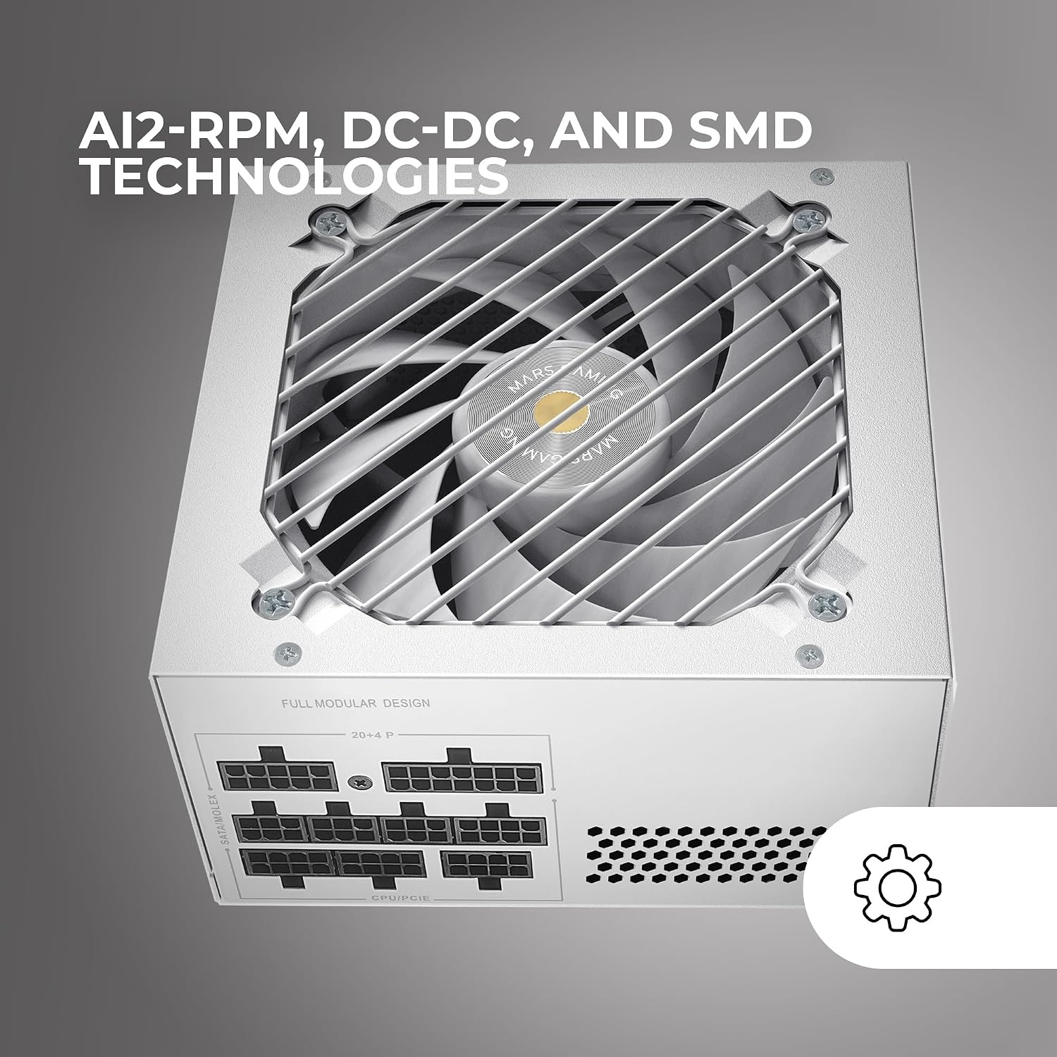 Mars Gaming MPB650SIM, Full Modular ATX 650W Power Supply, 7 Years Warranty, 80Plus Bronze 230V EU, SI 120mm Fan, AI2-RPM Technology, DC-DC and SMD, Japanese Capacitors 105 °C, White