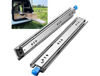 zware ladegeleider met slot 450 mm, 3-voudig afneembaar, volledig uittrekbaar, kogellagervergrendeling, zijmontage, 1 paar