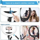 Wisamic Ringlicht 18 Zoll mit Stativ LED Ringleuchte: Berührung und Fernbedienung 6000K Dimmbar Foto Ring Licht Lampe für Selfie Video Kamera Fotografie Kosmetik Tik Tok YouTube Vlog Beleuchtung