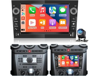 4+128GB Android Car Radio for Opel Corsa Astra Zafira Vivaro, Wireless CarPlay Android Car, IPS Touchscreen, GPS WiFi USB Bluetooth, Plug & Play Radio + Rear View Camera
