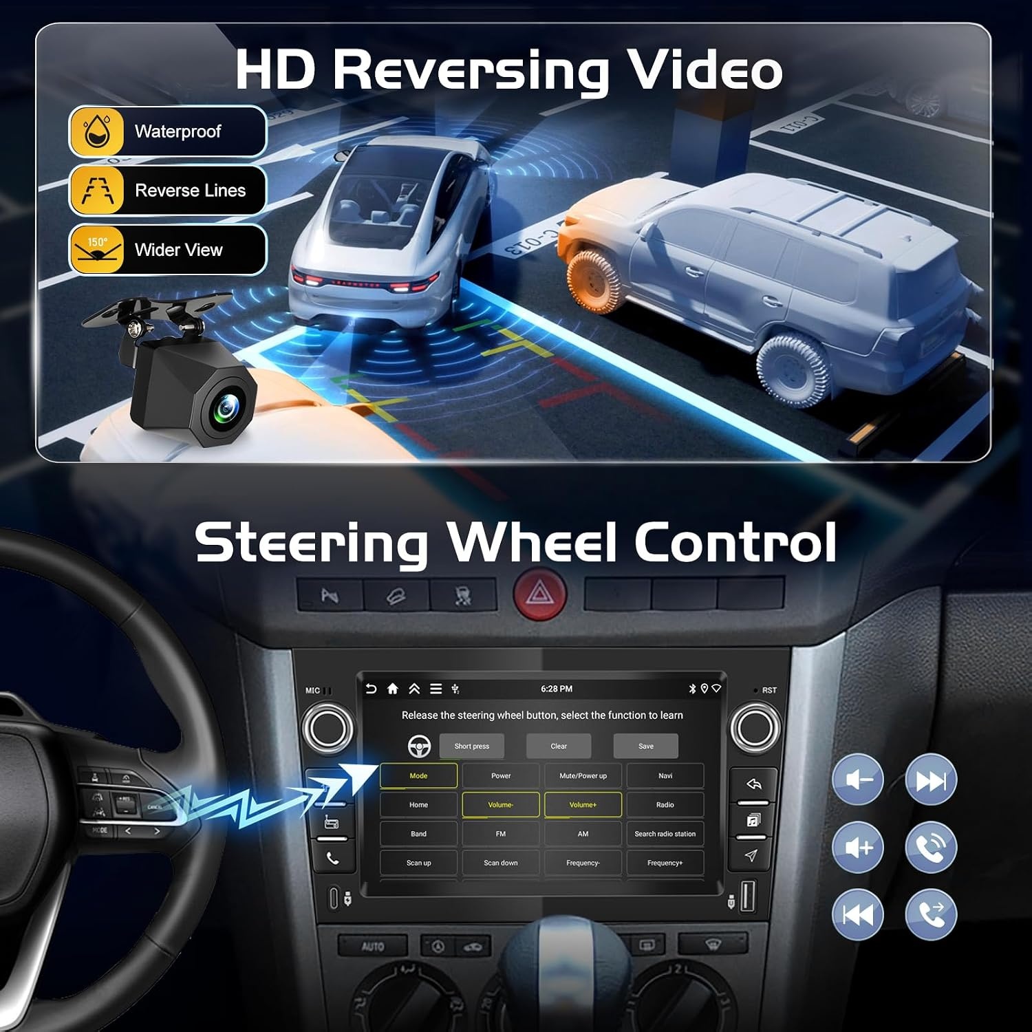 4+128GB Android Car Radio for Opel Corsa Astra Zafira Vivaro, Wireless CarPlay Android Car, IPS Touchscreen, GPS WiFi USB Bluetooth, Plug & Play Radio + Rear View Camera