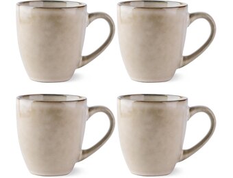 GBHOME Keramische koffiemokken, set van 4, 300 ml, stoneware koffiemokken, set voor pap/moeder/vrouwen/men, lichte gewicht koffiekopjes voor latte, thee, bier, warme cocoa, vaatwasser en