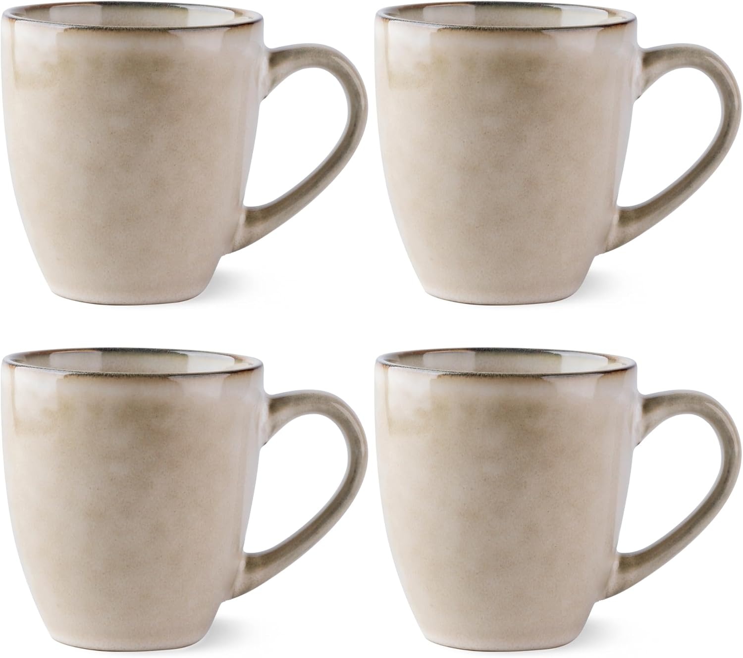 GBHOME Keramische koffiemokken, set van 4, 300 ml, stoneware koffiemokken, set voor pap/moeder/vrouwen/men, lichte gewicht koffiekopjes voor latte, thee, bier, warme cocoa, vaatwasser en