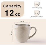 GBHOME Keramische koffiemokken, set van 4, 300 ml, stoneware koffiemokken, set voor pap/moeder/vrouwen/men, lichte gewicht koffiekopjes voor latte, thee, bier, warme cocoa, vaatwasser en
