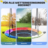 Trekassy Nestschommel, voor buiten, 317 kg, met 3 meter schommelriemen, 2 stuks belastbare 700 kg, schommelset, schijfschommel voor kinderen, volwassenen, tuin, binnen (kleurrijk)