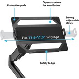 LogiLink BP0203 - laptophouder voor monitorarmen, geschikt voor apparaten van 11,6-17,3", max. 9 kg