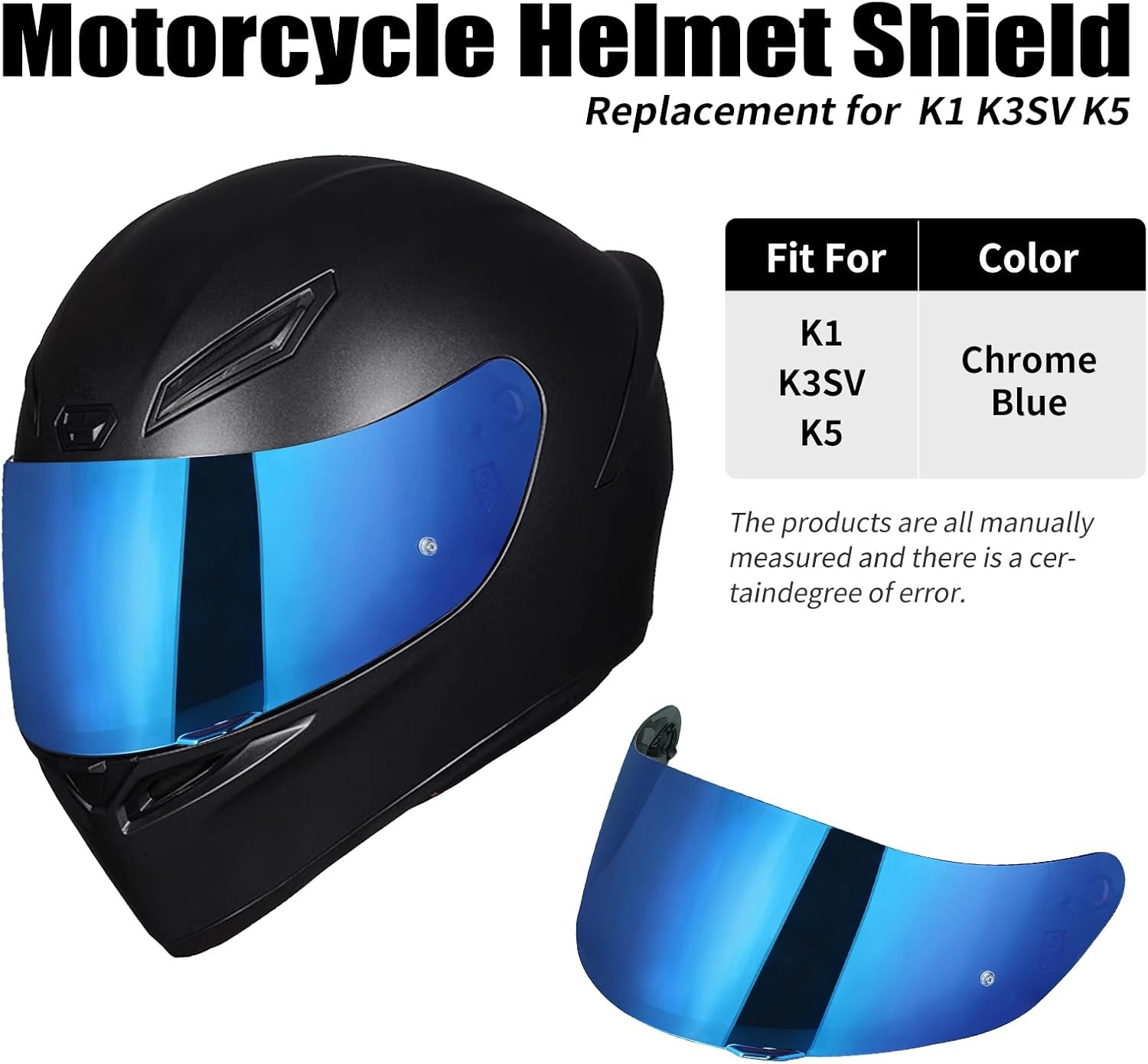 Motorhelm Vizier voor K1/K3SV/K5 met UV-bescherming - Chroom Blauw (59% Korting!)