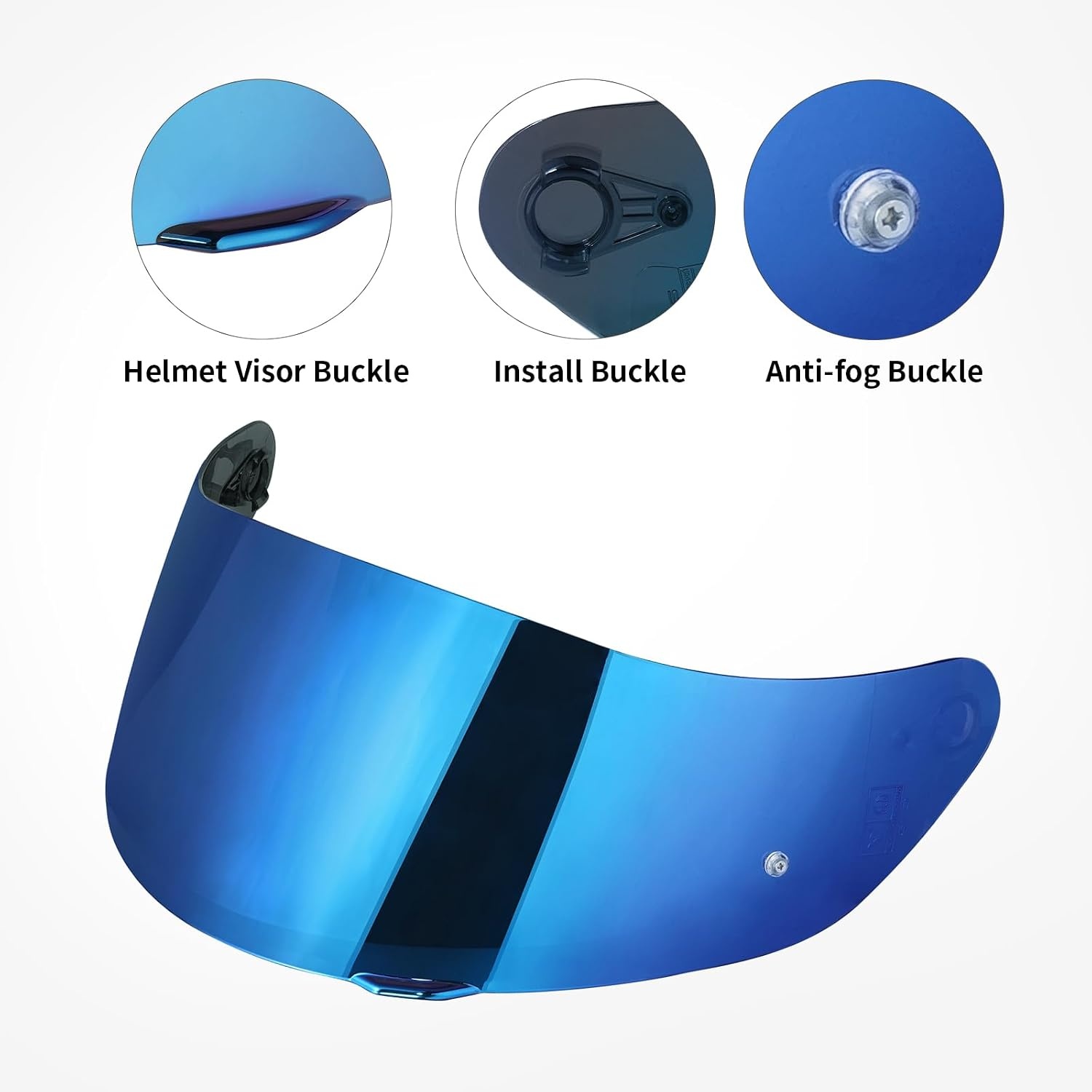 Motorhelm Vizier voor K1/K3SV/K5 met UV-bescherming - Chroom Blauw (59% Korting!)