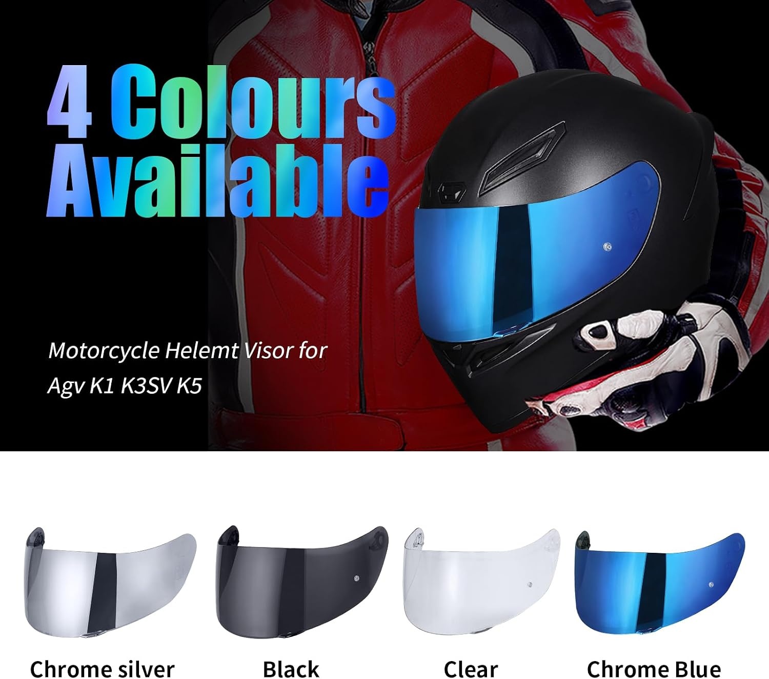 Motorhelm Vizier voor K1/K3SV/K5 met UV-bescherming - Chroom Blauw (59% Korting!)