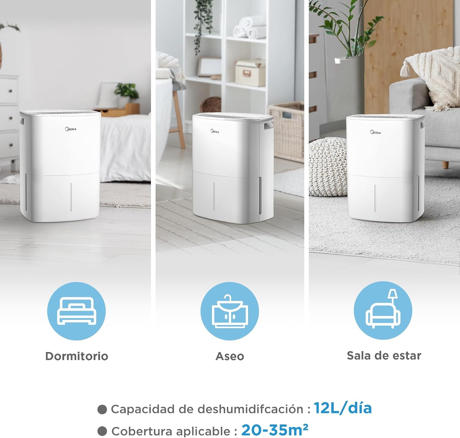 Luchtontvochtiger 12L | 35m² | App-bediening | 61% Korting