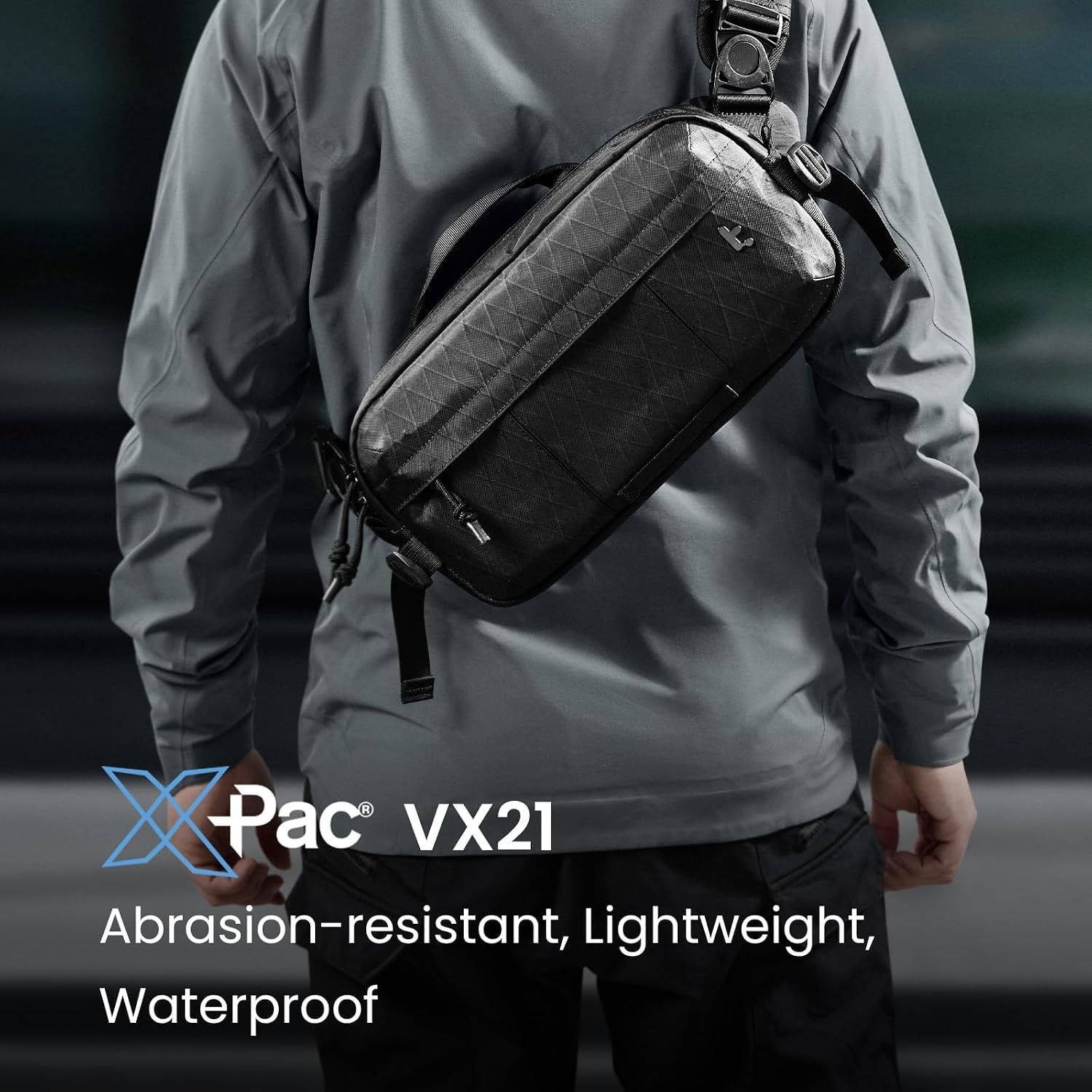 tomtoc X-Pac 5,5 liter sling bag, heren schoudertas voor op reis, dagelijks gebruik, crossbody schoudertas Geschikt voor Steam Deck, Nintendo Switch, DJI Osmo Pocket 3/Action 4, GoPro Hero 12 camera