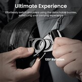 tomtoc X-Pac 5,5 liter sling bag, heren schoudertas voor op reis, dagelijks gebruik, crossbody schoudertas Geschikt voor Steam Deck, Nintendo Switch, DJI Osmo Pocket 3/Action 4, GoPro Hero 12 camera