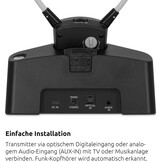 TechniSat STEREOMAN ISI 3 Wireless Stereo Wireless Headphones for Television and Music Systems with Docking Station, Black