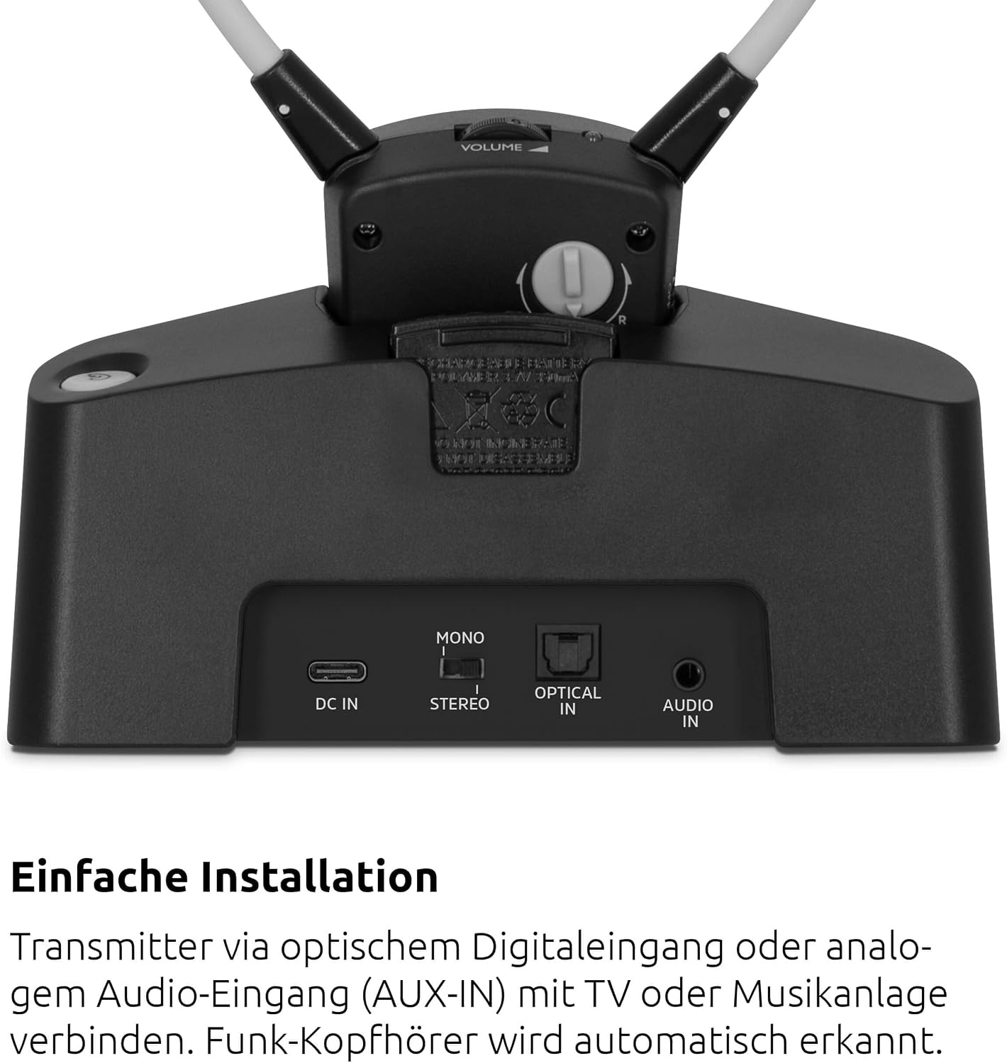 TechniSat STEREOMAN ISI 3 Wireless Stereo Wireless Headphones for Television and Music Systems with Docking Station, Black