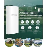 NEWFAST Externe access point, 3 km, externe WLAN-brug, 5,8 GHz, 300 Mbps, Wireless Bridge met 11 dBi antenne, LAN-aansluiting, PTP/PTMP-verbinding (2 stuks)