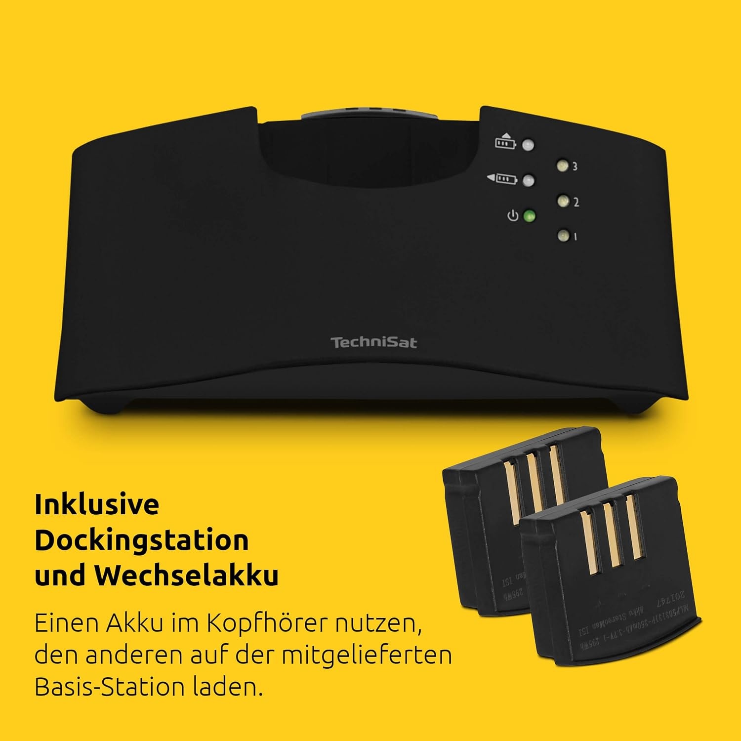 TechniSat STEREOMAN ISI 3 Wireless Stereo Wireless Headphones for Television and Music Systems with Docking Station, Black