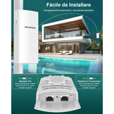 NEWFAST Externe access point, 3 km, externe WLAN-brug, 5,8 GHz, 300 Mbps, Wireless Bridge met 11 dBi antenne, LAN-aansluiting, PTP/PTMP-verbinding (2 stuks)
