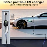 3KW EV Charger Cable Type 2 to 3 Pin Plug 8-meter,Portable UK 3 Pin EV Charger,Electric Car Charger [6/8/10/13A],EV Car Charger with LED Display,IP65 Waterproof,Type 2 Cable EVs and PHEV