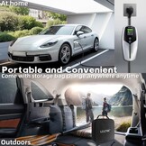 3KW EV Charger Cable Type 2 to 3 Pin Plug 8-meter,Portable UK 3 Pin EV Charger,Electric Car Charger [6/8/10/13A],EV Car Charger with LED Display,IP65 Waterproof,Type 2 Cable EVs and PHEV