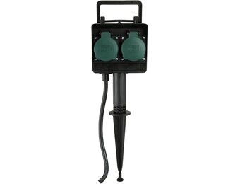 UNITEC 44202 grondpen met dubbel stopcontact, 1,5 m voedingskabel