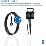 UNITEC 44202 grondpen met dubbel stopcontact, 1,5 m voedingskabel