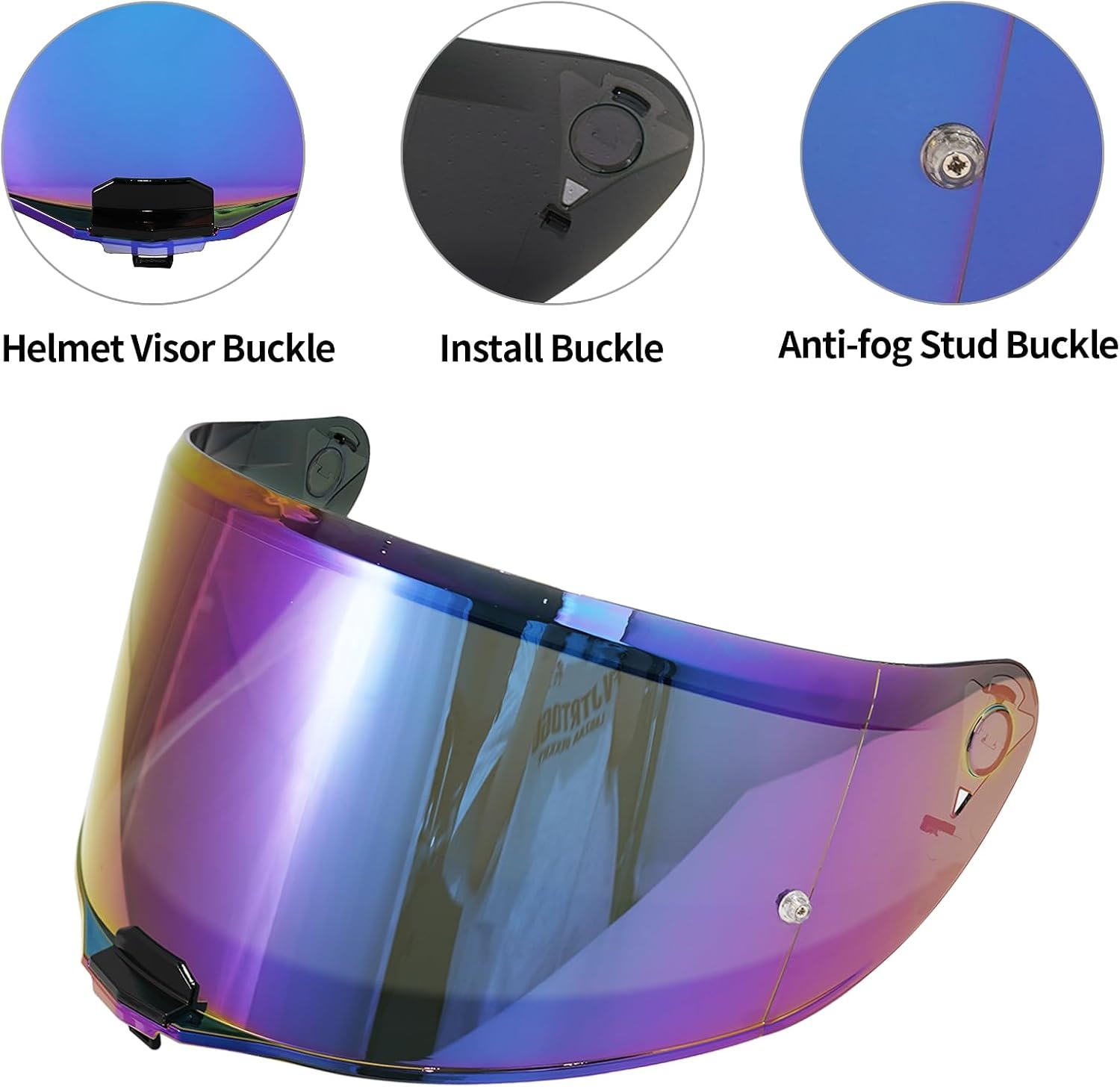 60% Korting: Motorhelm Vizier Regenboog - Vervanging voor VECTOR II/Citation II/FF811