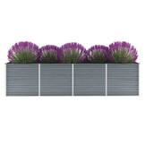 Verhoogde Plantenbak 320x80x77 cm - Gegalvaniseerd Staal - Grijs - 59% Korting