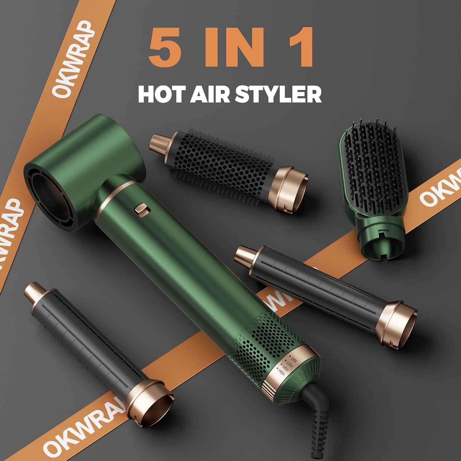 5-in-1 Heteluchtborstel Groen - 1000W | 56% Korting