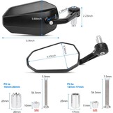 Universele Motor Stuureindspiegels (Set van 2) - E-keurmerk