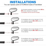 Universele Motor Stuureindspiegels (Set van 2) - E-keurmerk