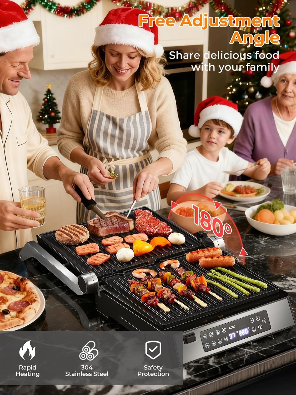 Contactgrill XL 4-in-1 met 35% Korting | Sandwichmaker & Wafelijzer