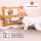Montessori Wandspiegel met Houten Stang voor Peuters: Leren Lopen met 34% Korting!