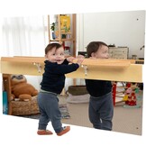 Montessori Wandspiegel met Houten Stang voor Peuters: Leren Lopen met 34% Korting!