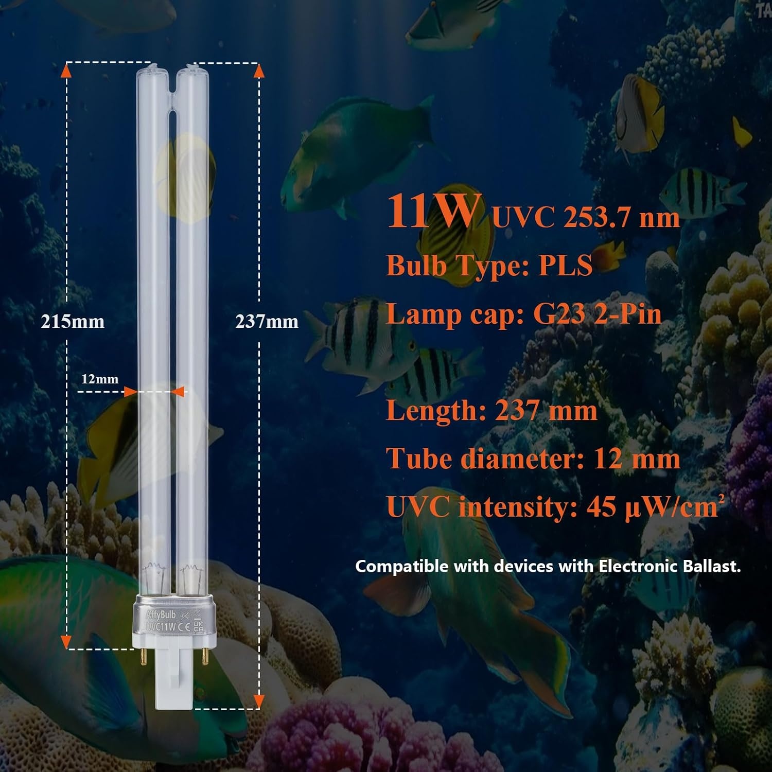 2x UVC Vervangingslamp Vijverfilter 11W G23 2-Pins met 56% Korting