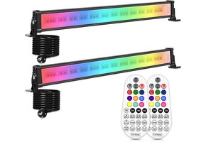 LED Wandlampen Set 2x 42W IP66 | RGB Kleuren met Afstandsbediening