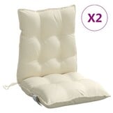 vidaXL Stoelkussens 2 st Lage Rug Oxford Stof Crème - 52% Korting!