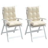 vidaXL Stoelkussens 2 st Lage Rug Oxford Stof Crème - 52% Korting!
