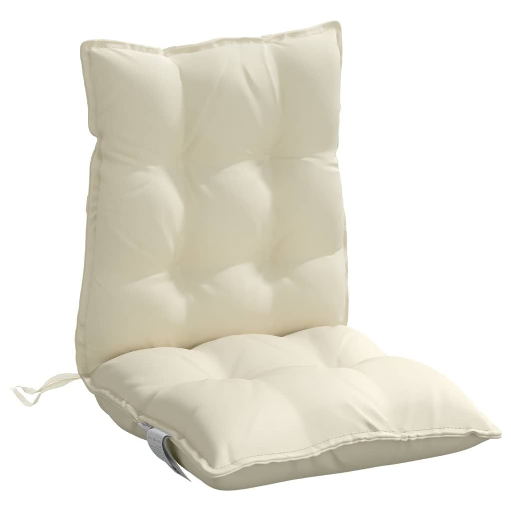 vidaXL Stoelkussens 2 st Lage Rug Oxford Stof Crème - 52% Korting!