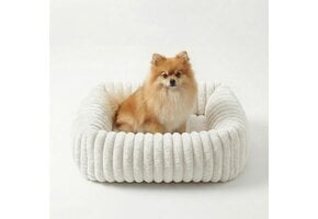 Hondenkussen L (92x69x20cm) Wit - Zacht Pluche & Optimale Steun - 46% Korting