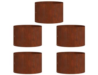 vidaXL Tuinplantbakken 5 pcs Bruin 30 x 30 x 20 cm Cortenstaal