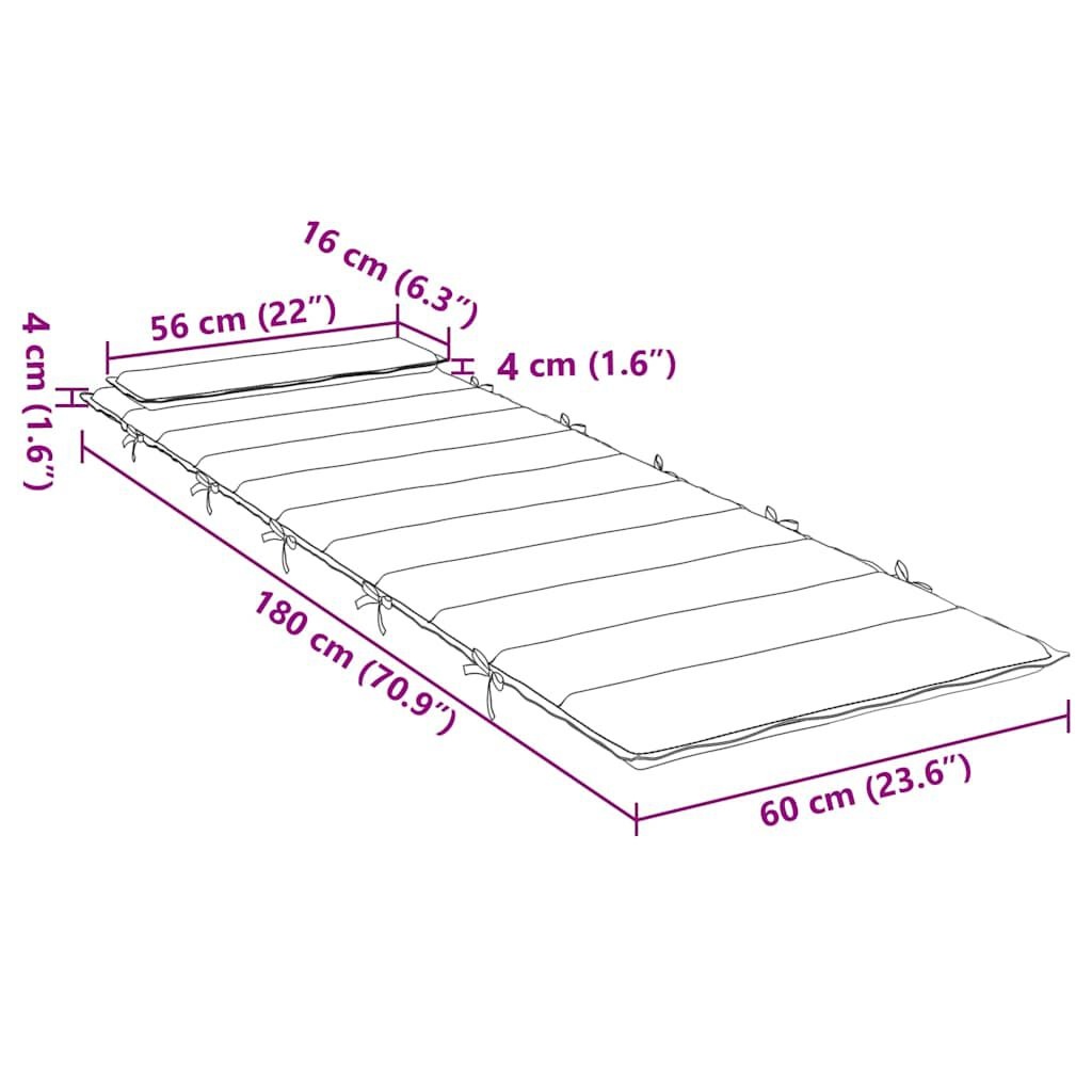 vidaXL Ligbedkussen 180x60x3 cm oxford stof antracietkleurig