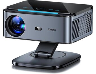 Videoprojector 【1500 ANSI/autofocus/360° draaibaar】 XIWBSY videoprojector Google TV/spraakbediening, WiFi 6 Bluetooth 5.3, 4K retroprojector ondersteunt 38.000 lumen, thuisbioscoop/outdoor projector
