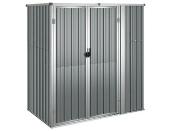 vidaXL Tuinschuur 161x89x161 cm gegalvaniseerd staal grijs