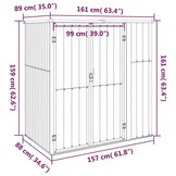 vidaXL Tuinschuur 161x89x161 cm gegalvaniseerd staal grijs