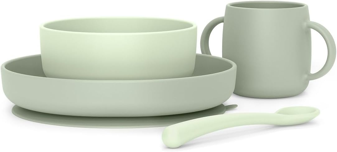 Groen Siliconen Babyservies 4-Delig met Zuignap - 56% Korting