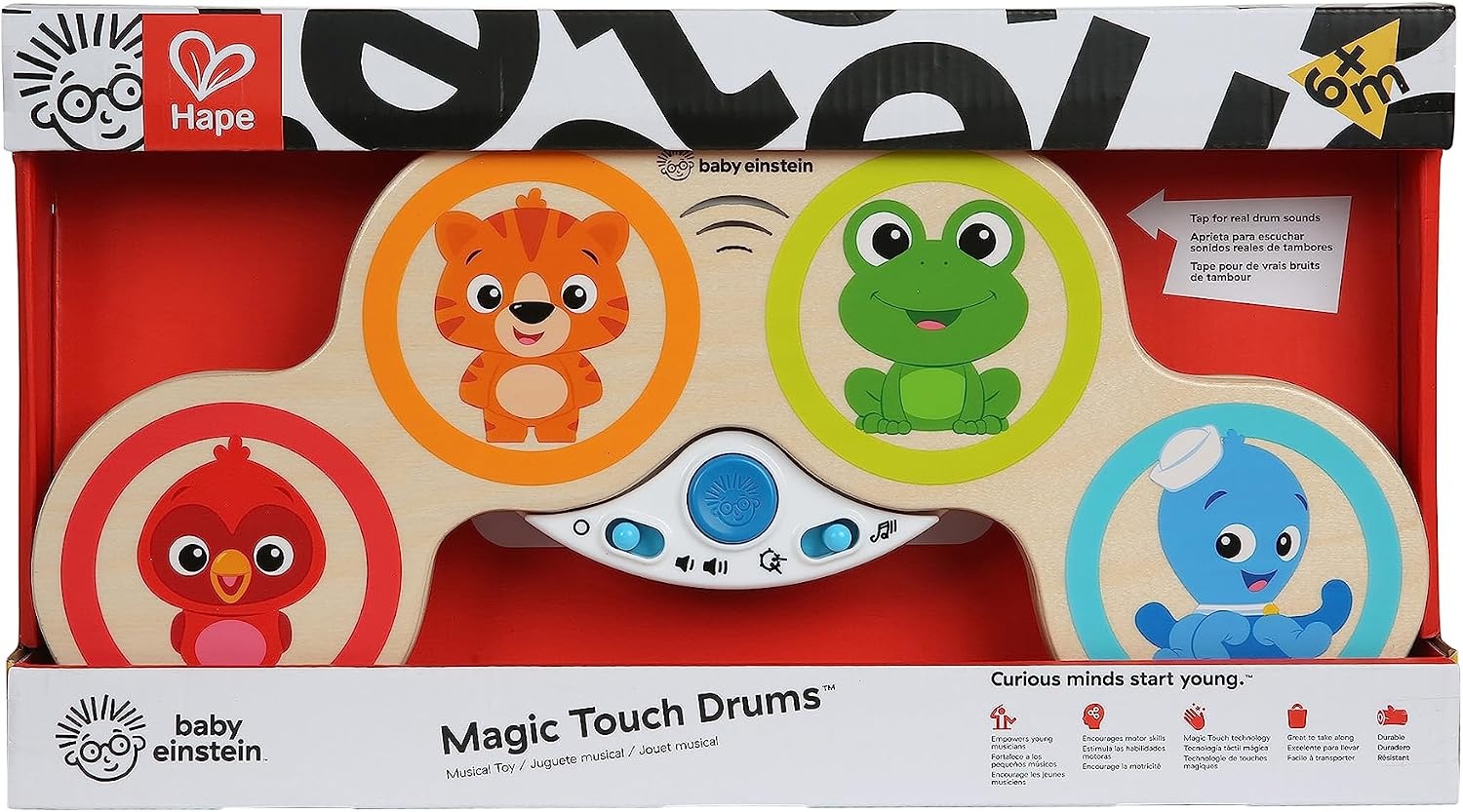 Houten Muziek Drum Magic Touch met 2 Modi - Vanaf 6 Maanden (59% Korting)